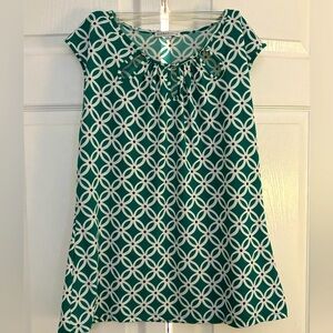 Notations Sleeveless Top, green & white, size Large